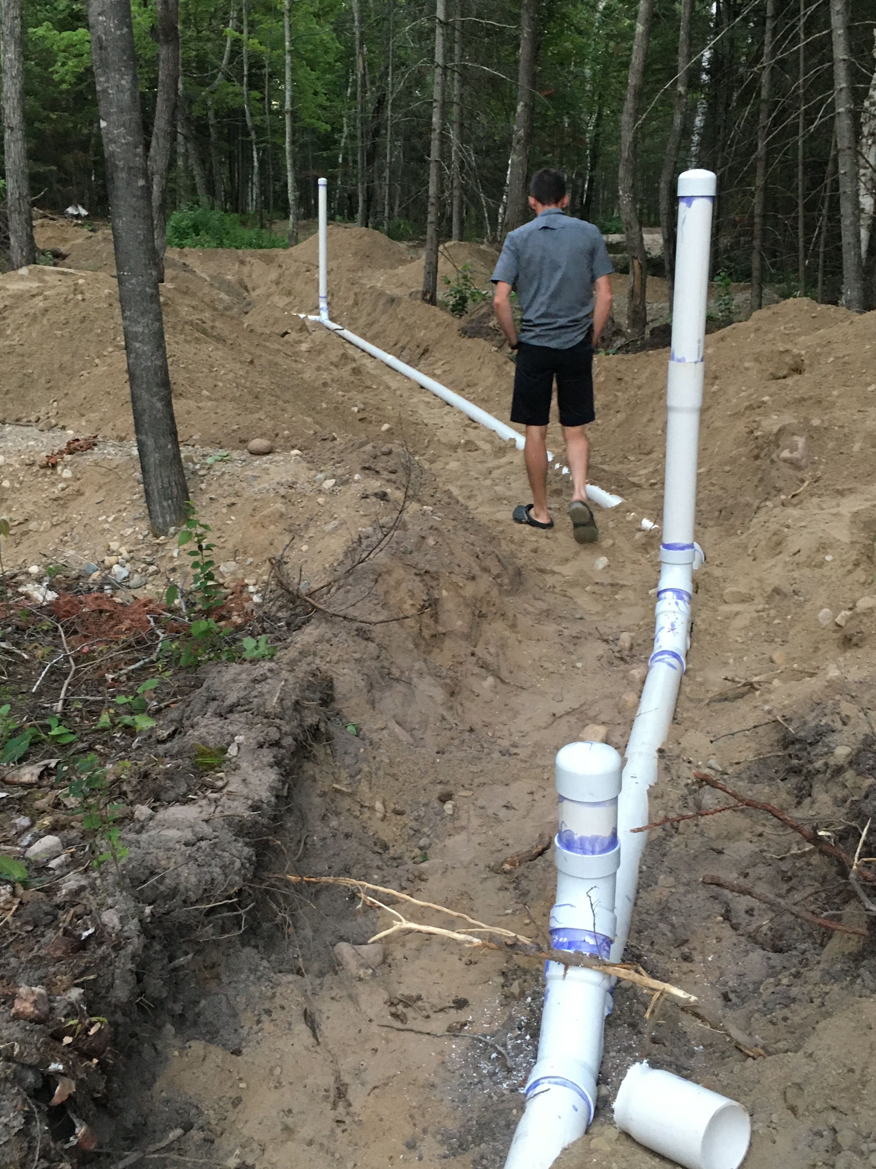August 2020 - Ross Coyer walking the new sewer lines for the new seasonal campground loop.
