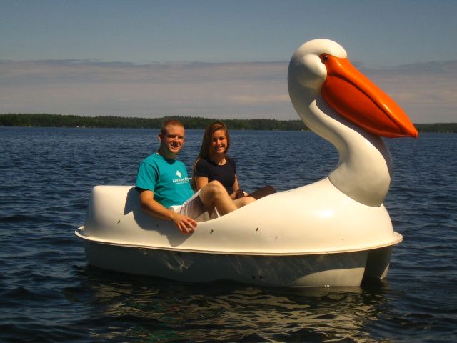 Pelican paddle boat  Orr MN Resort Cabins On Pelican Lake Camping